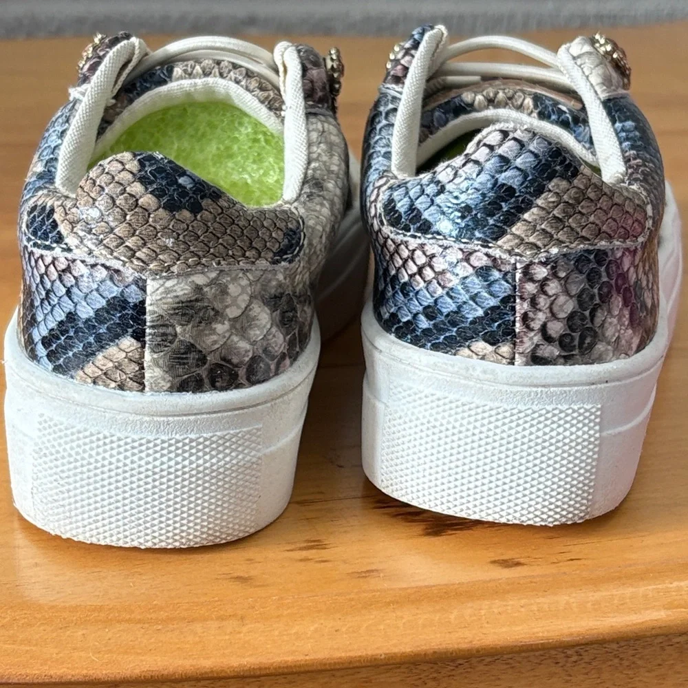 Kurt Geiger London Mini Liviah Leather Snakeskin Sneakers Toddler Size 12M EU 30